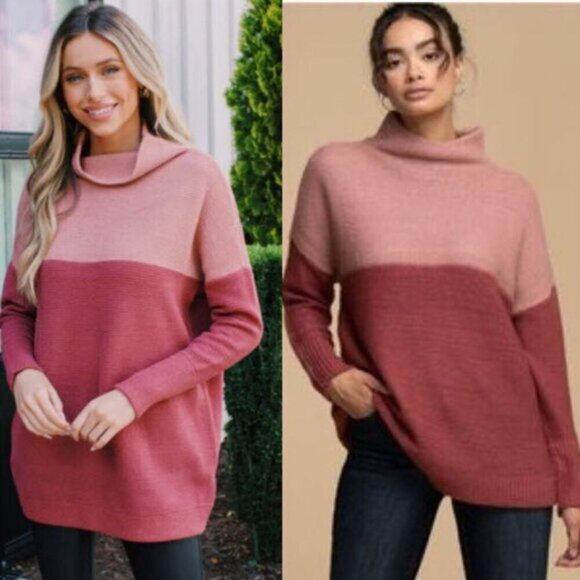 Cloth Pink Oversized Knit Sweater Size Xlarge - Picture 1 of 13